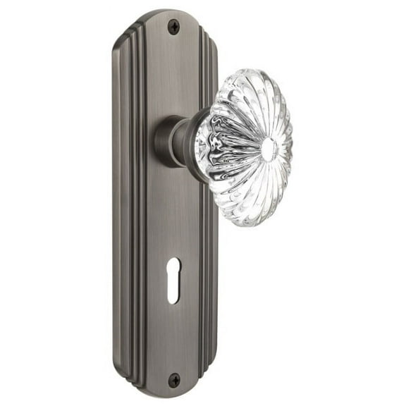 Nostalgic Warehouse Decofc_Dp_Kh Vintage Farmhouse Oval Fluted Crystal Flower Dummy Door