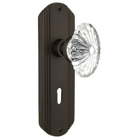 Nostalgic Warehouse Decofc_Psg_234_Kh Vintage Farmhouse Oval Fluted Crystal Flower Passage