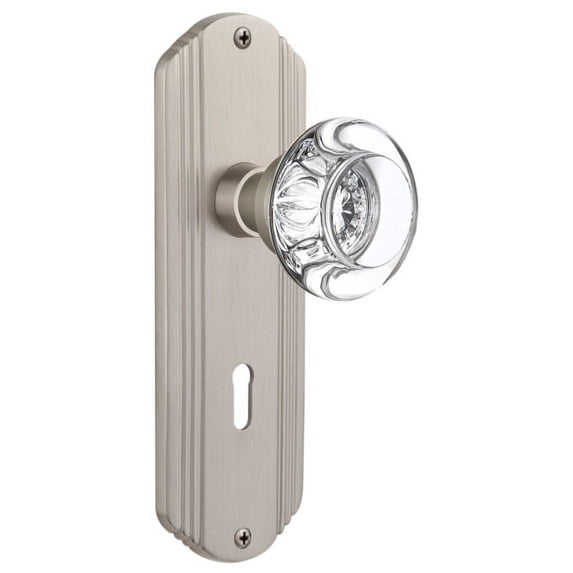 Nostalgic Warehouse Decrcc_Mrt_214_Kh Round Clear Crystal Vintage Skeleton Key Retrofit