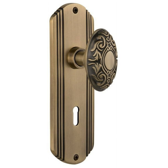 Nostalgic Warehouse Decvic_Prv_238_Kh Vintage Victorian Solid Brass Privacy Door Knob Set