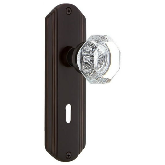 Nostalgic Warehouse Decwal_Dp_Kh Vintage Luxe Waldorf Lead Crystal Octagon Dummy Door Knob