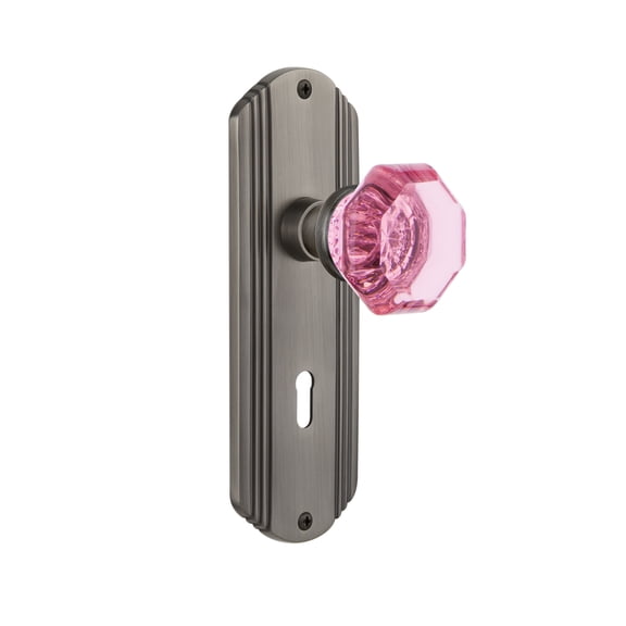 Nostalgic Warehouse Decwap_Dd_Kh Deco Solid Brass Rose Dummy Door Knob Set - Grey