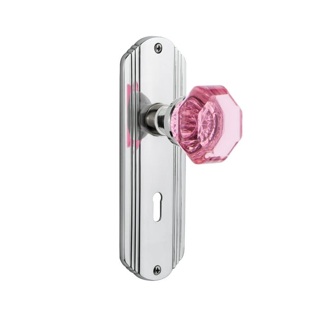Nostalgic Warehouse Decwap_Psg_234_Kh Deco Solid Brass Rose Passage Door Knob Set - Chrome