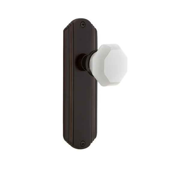 Nostalgic Warehouse Decwaw_Dd_Na_Nk Deco Solid Brass Rose Dummy Door Knob Set - Bronze