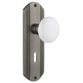 thumbnail image 1 of Nostalgic Warehouse Decwhi_Psg_238_Kh Vintage White Porcelain Passage Door Knob Set - Grey, 1 of 1