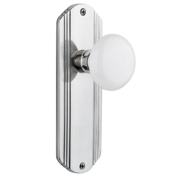 Nostalgic Warehouse Decwhi_Prv_238_Nk Vintage White Porcelain Privacy Door Knob Set -