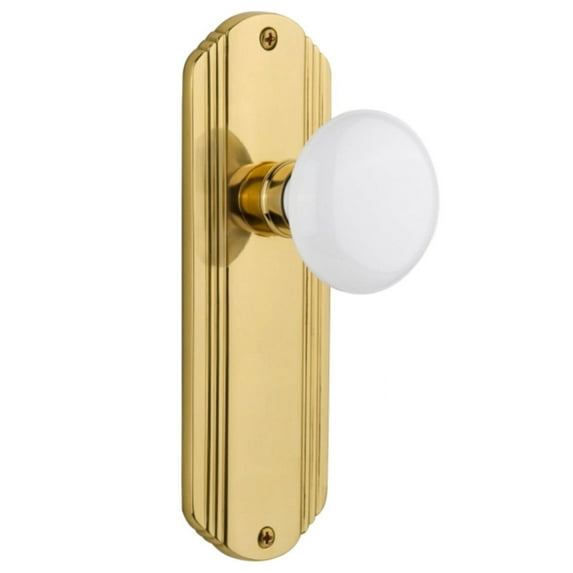 Nostalgic Warehouse Decwhi_Prv_234_Nk Vintage White Porcelain Privacy Door Knob Set -