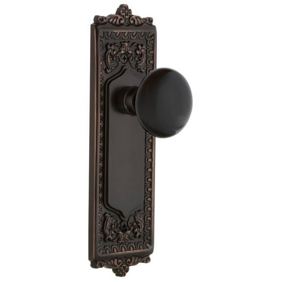 nostalgic warehouse eadblk_sd_nk black porcelain solid brass single dummy knob with egg and dart rose