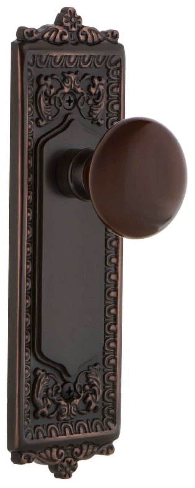 Nostalgic Warehouse Eadbrn_Dp_Nk Brown Porcelain Dummy Door Knob Set