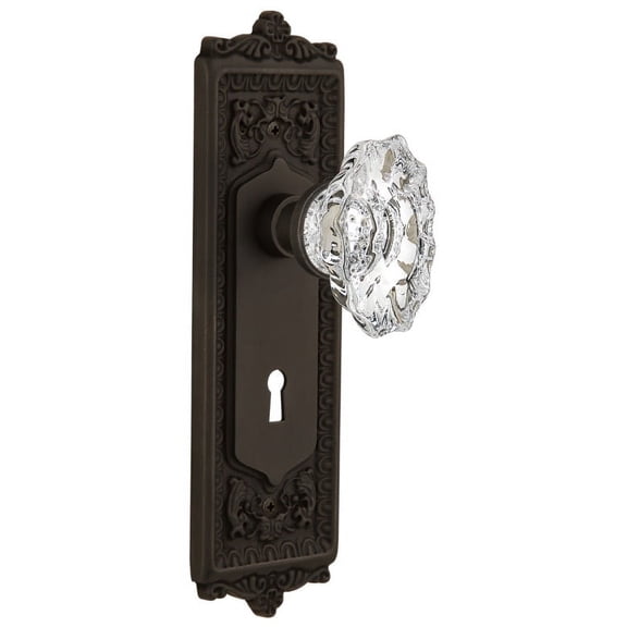 Nostalgic Warehouse Eadcha_Sd_Kh Vintage Chateau Fluted Crystal Single Dummy Door Knob -