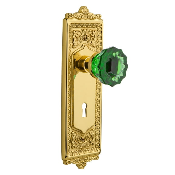 Nostalgic Warehouse Eadcre_Dd_Kh Egg And Dart Solid Brass Rose Dummy Door Knob Set - Brass