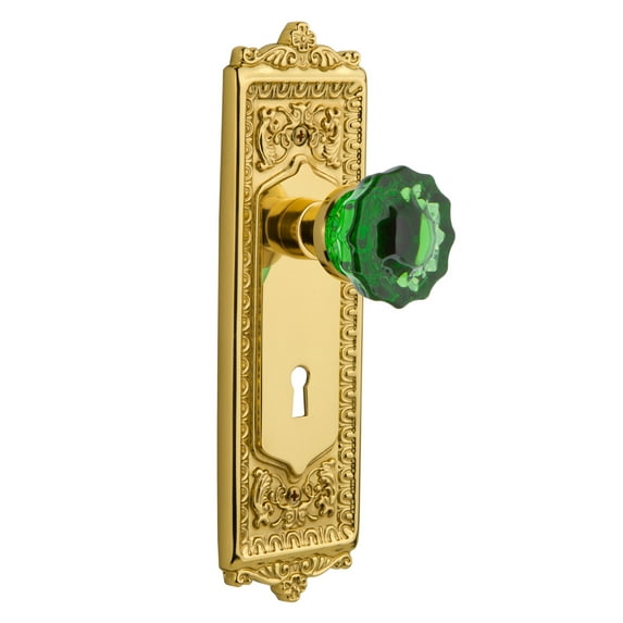 Nostalgic Warehouse Eadcre_Dd_Kh Egg And Dart Solid Brass Rose Dummy Door Knob Set - Brass