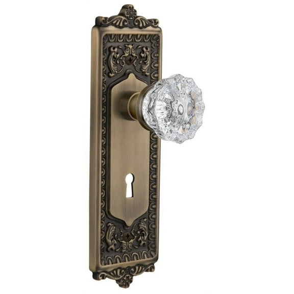 Nostalgic Warehouse Eadcry_Psg_238_Kh Victorian Crystal Passage Door Knob Set - Brass