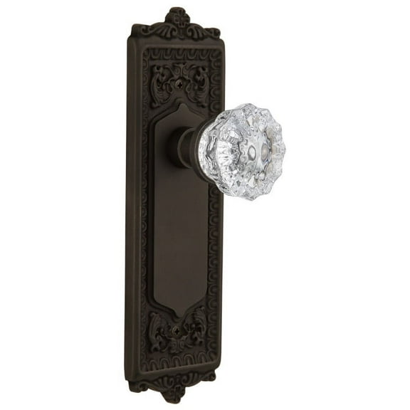 Nostalgic Warehouse Eadcry_Sd_Nk Victorian Crystal Single Dummy Door Knob - Bronze