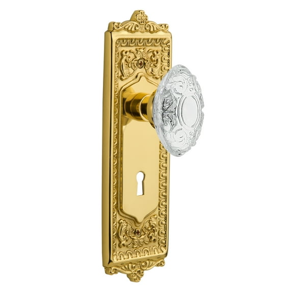 Nostalgic Warehouse Eadcvi_Sd_Kh Vintage Crystal Victorian Single Dummy Door Knob - Brass