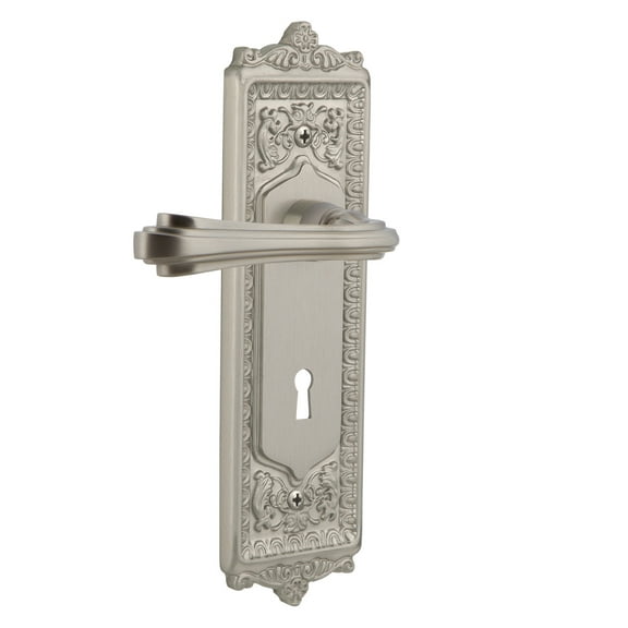 Nostalgic Warehouse Eadflr_Prv_238_Kh Fleur Privacy Door Lever Set - Nickel