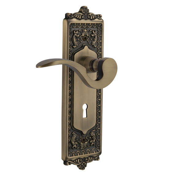 Nostalgic Warehouse Eadman_Prv_234_Kh Manor Privacy Door Lever Set - Brass