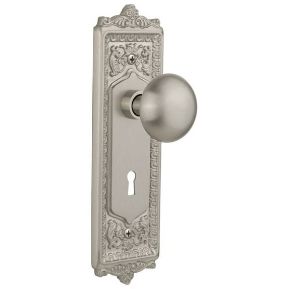 Nostalgic Warehouse Eadnyk_Psg_234_Kh New York Solid Brass Passage Door Knob Set - Nickel