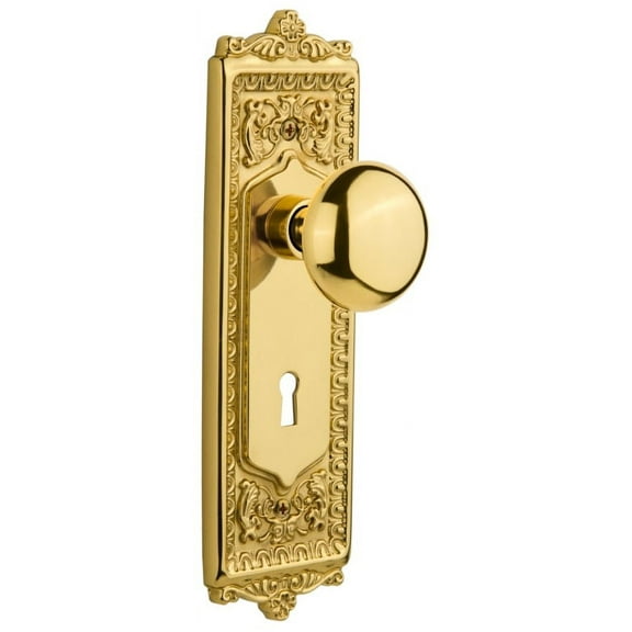 Nostalgic Warehouse Eadnyk_Sd_Kh New York Solid Brass Single Dummy Door Knob - Brass