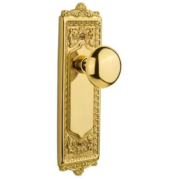 Nostalgic Warehouse Eadnyk_Sd_Nk New York Solid Brass Single Dummy Door Knob - Brass