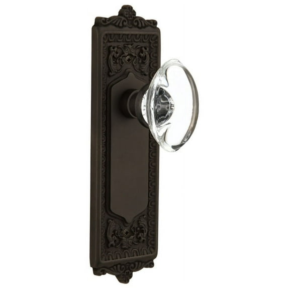 Nostalgic Warehouse Eadocc_Psg_234_Nk Vintage Oval Egg Clear Crystal Passage Door Knob Set