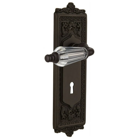 Nostalgic Warehouse Eadprl_Dp_Kh Vintage Parlor Crystal Lever Dummy Lever Set - Bronze