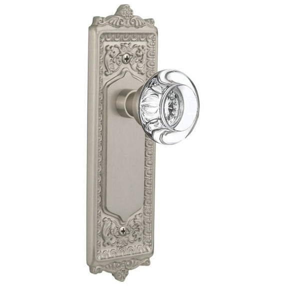 Nostalgic Warehouse Eadrcc_Psg_238_Nk Vintage Round Clear Crystal Passage Door Knob Set -