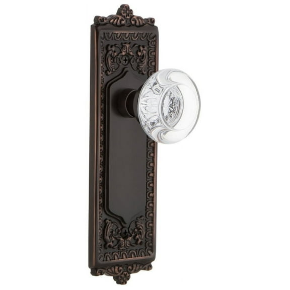 Nostalgic Warehouse Eadrcc_Psg_238_Nk Vintage Round Clear Crystal Passage Door Knob Set -