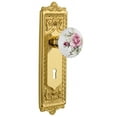 thumbnail image 1 of Nostalgic Warehouse Eadros_Prv_238_Kh Rose Porcelain Solid Brass Privacy Door Knob Set -, 1 of 1