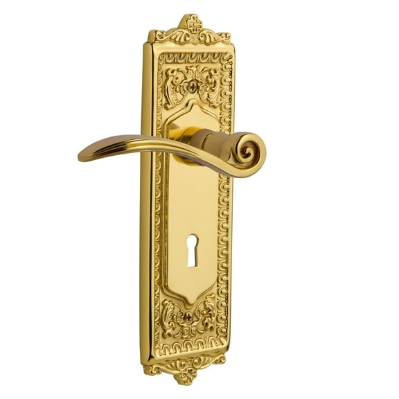 Nostalgic Warehouse Eadswn_Prv_238_Kh Swan Privacy Door Lever Set - Brass