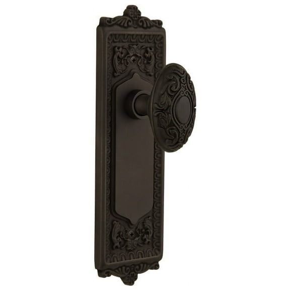 Nostalgic Warehouse Eadvic_Prv_234_Nk Victorian Solid Brass Privacy Door Knob Set - Bronze
