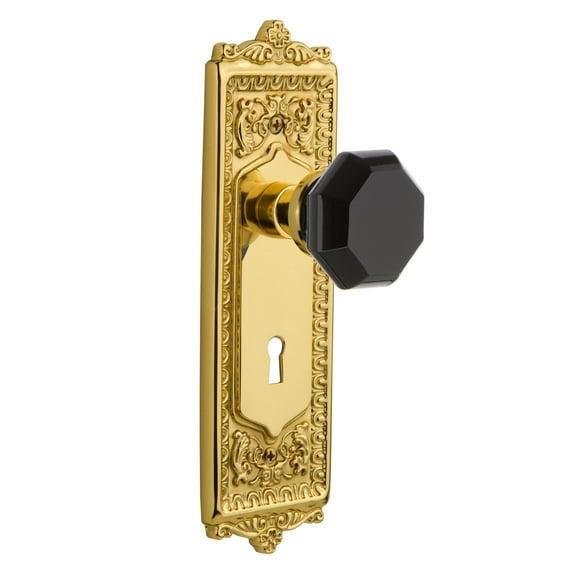 Nostalgic Warehouse Eadwab_Dd_Kh Egg And Dart Solid Brass Rose Dummy Door Knob Set - Brass