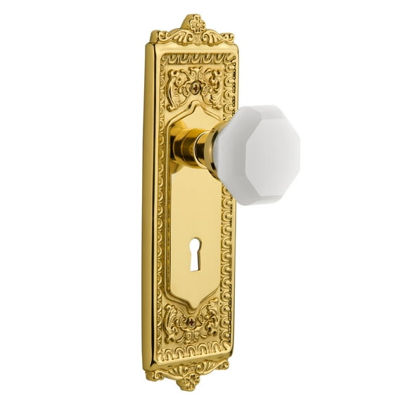 Nostalgic Warehouse Eadwaw_Prv_234_Kh Egg & Dart Solid Brass Rose Privacy Door Knob Set -