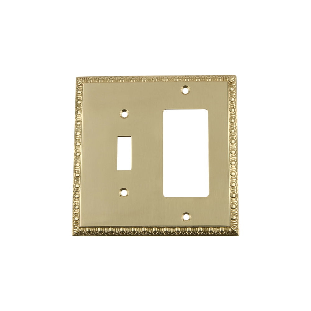 Polished Brass 2-Gang Vintage Art Deco Switch Plate