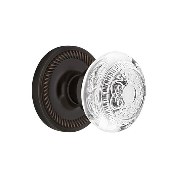 Nostalgic Warehouse Ropced_Dd_Nk Vintage Crystal Egg And Dart Dummy Door Knob Set - Bronze