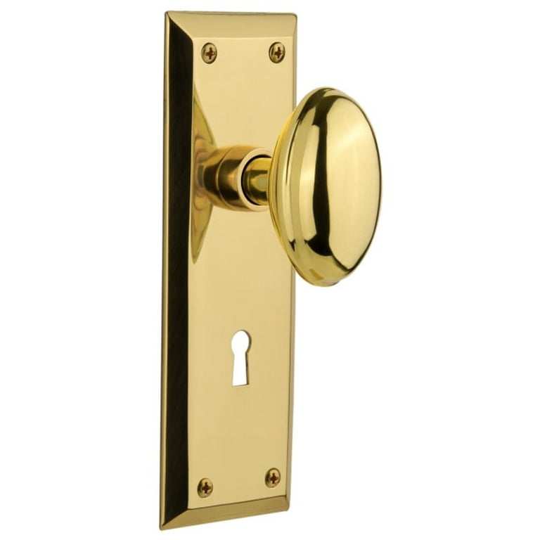 Nostalgic Warehouse Nykhom_Prv_234_Kh Homestead Solid Brass Privacy Door  Knob Set - Brass