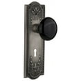 thumbnail image 1 of Nostalgic Warehouse Meablk_Dp_Kh Black Porcelain Solid Brass Dummy Door Knob Set - Grey, 1 of 1