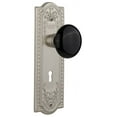 thumbnail image 1 of Nostalgic Warehouse Meablk_Prv_234_Kh Black Porcelain Solid Brass Privacy Door Knob Set -, 1 of 6