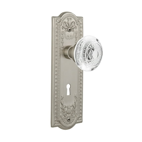 Nostalgic Warehouse Meaced_Prv_234_Kh Vintage Crystal Egg And Dart Privacy Door Knob Set -