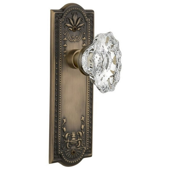 Nostalgic Warehouse Meacha_Psg_238_Nk Vintage Chateau Fluted Crystal Passage Door Knob Set