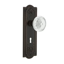 Nostalgic Warehouse Meacme_Sd_Kh Vintage Crystal Meadows Single Dummy Door Knob - Bronze