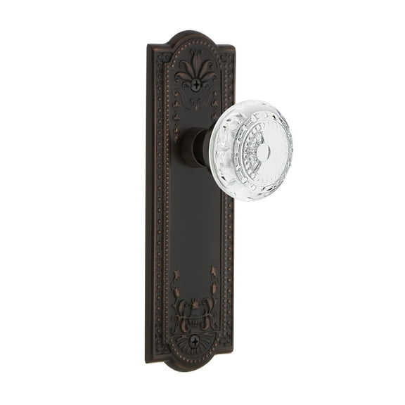Nostalgic Warehouse Meacme_Sd_Nk Vintage Crystal Meadows Single Dummy Door Knob - Bronze