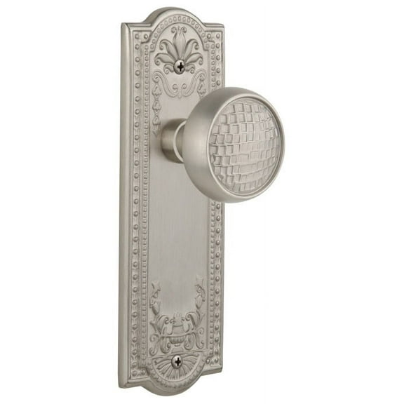 Nostalgic Warehouse Meacra_Dp_Nk Craftsman Solid Brass Dummy Door Knob Set - Nickel
