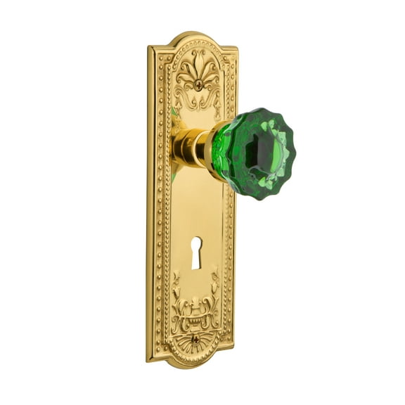 Nostalgic Warehouse Meacre_Prv_238_Kh Meadows Solid Brass Rose Privacy Door Knob Set -