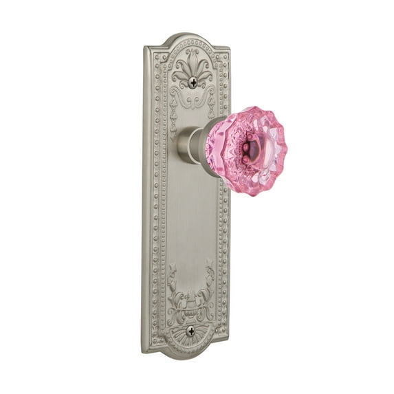 Nostalgic Warehouse Meacrp_Prv_234_Nk Meadows Solid Brass Rose Privacy Door Knob Set -