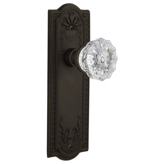 Nostalgic Warehouse Meacry_Psg_234_Nk Crystal Solid Brass Passage Door Knob Set - Bronze
