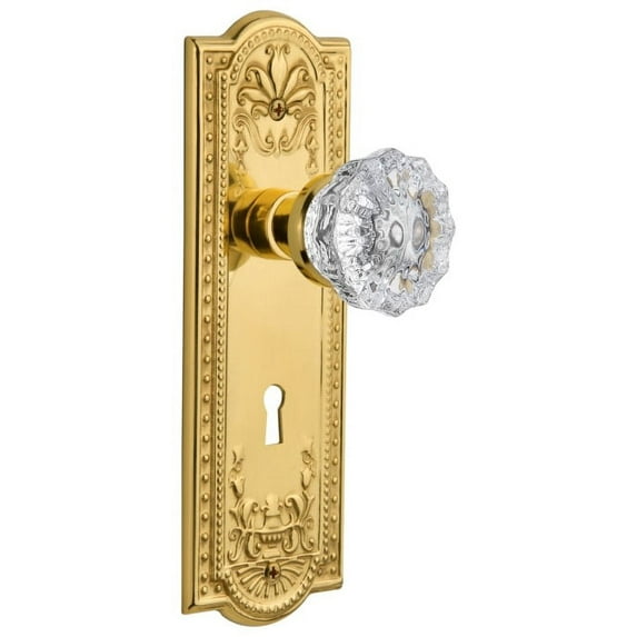 Nostalgic Warehouse Meacry_Sd_Kh Crystal Solid Brass Single Dummy Door Knob - Brass