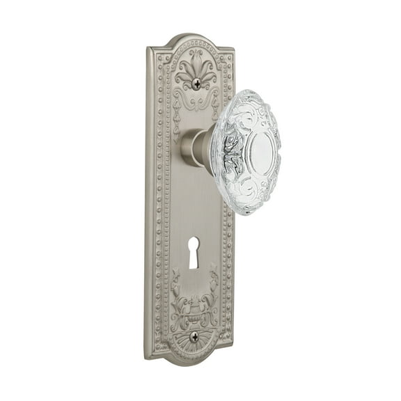 Nostalgic Warehouse Meacvi_Dd_Kh Vintage Crystal Victorian Dummy Door Knob Set - Nickel