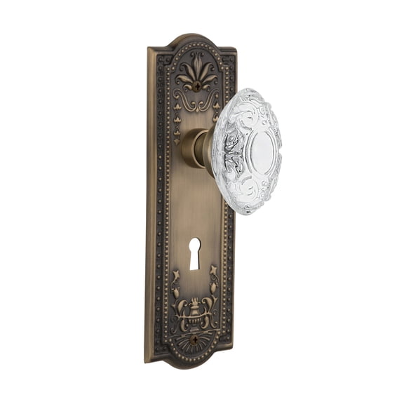 Nostalgic Warehouse Meacvi_Psg_234_Kh Vintage Crystal Victorian Passage Door Knob Set -