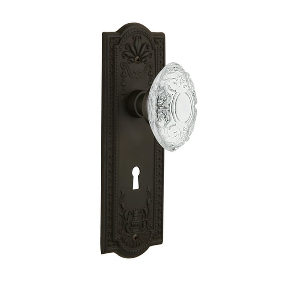 Nostalgic Warehouse Meacvi_Psg_238_Kh Vintage Crystal Victorian Passage Door Knob Set -